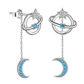 Women Celestial Moon & Star Earth Planet Dangle Earrings Grils Jewelry - Aurora Tears Jewelry